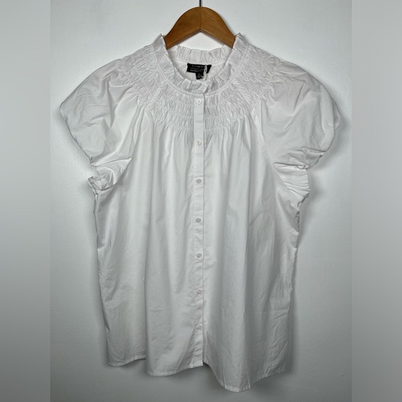 NWT J.CREW Size XXS, XL, XXL Smocked-neck top White - Picture 7 of 15